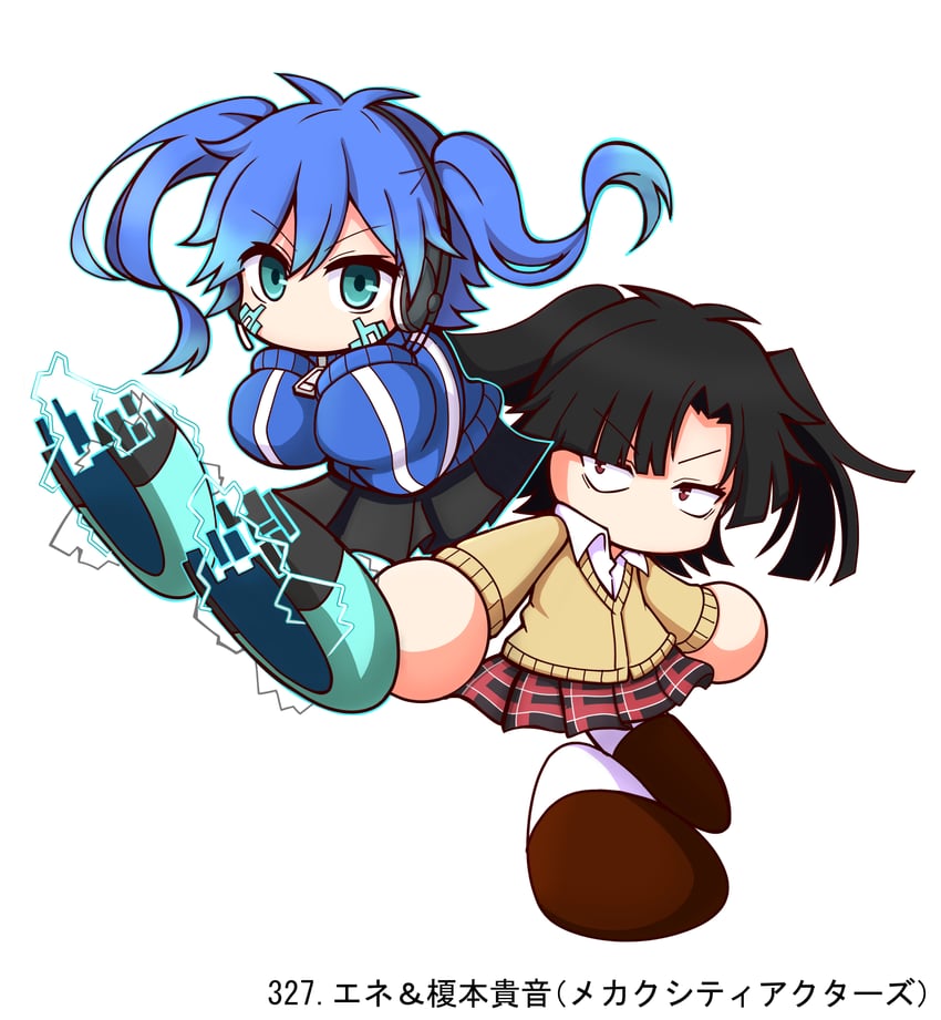 ene and enomoto takane (jikkyou powerful pro yakyuu and 1 more) drawn by shiroi_tansu