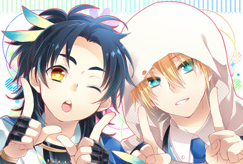 yamanbagiri kunihiro and taikogane sadamune (touken ranbu) drawn by hajime_(starrysky_cat33)