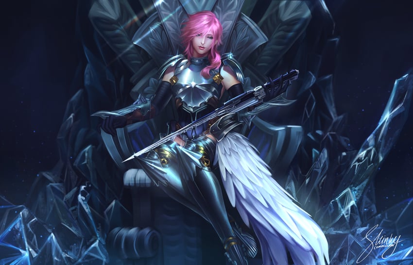 lightning farron (final fantasy and 2 more) drawn by sleinyeswownc