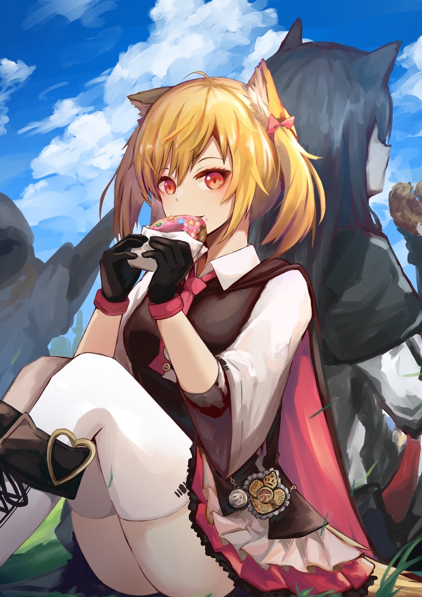 texas, sora, and emperor (arknights) drawn by sasa_kurumi