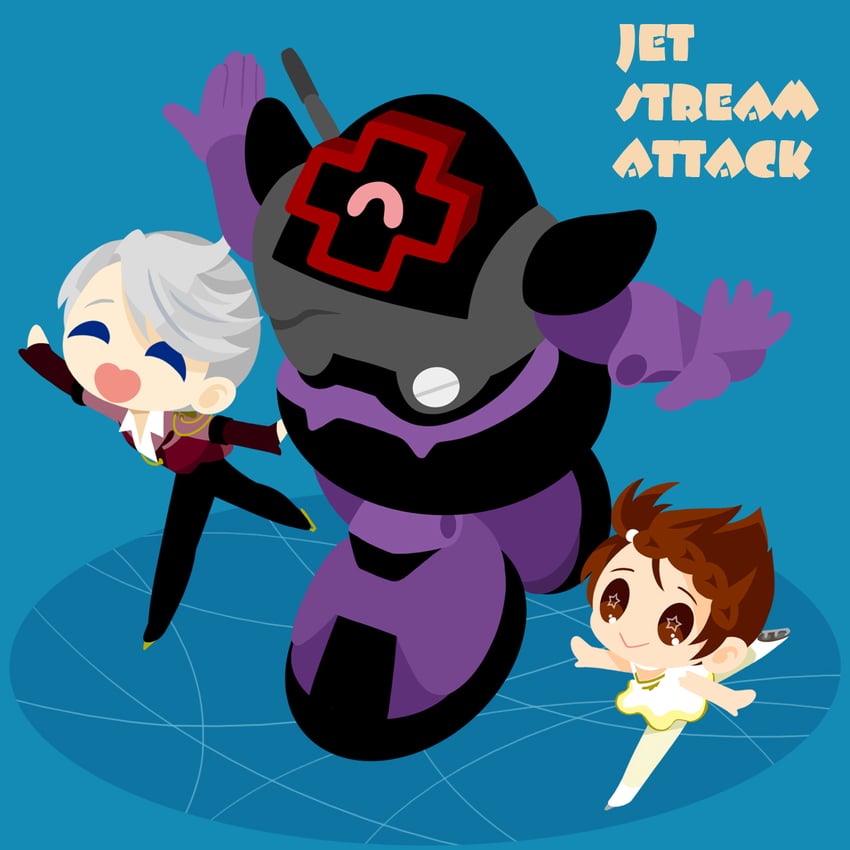 viktor nikiforov, yuitsuka inori, and dom (gundam and 3 more) drawn by kaorin_minogue