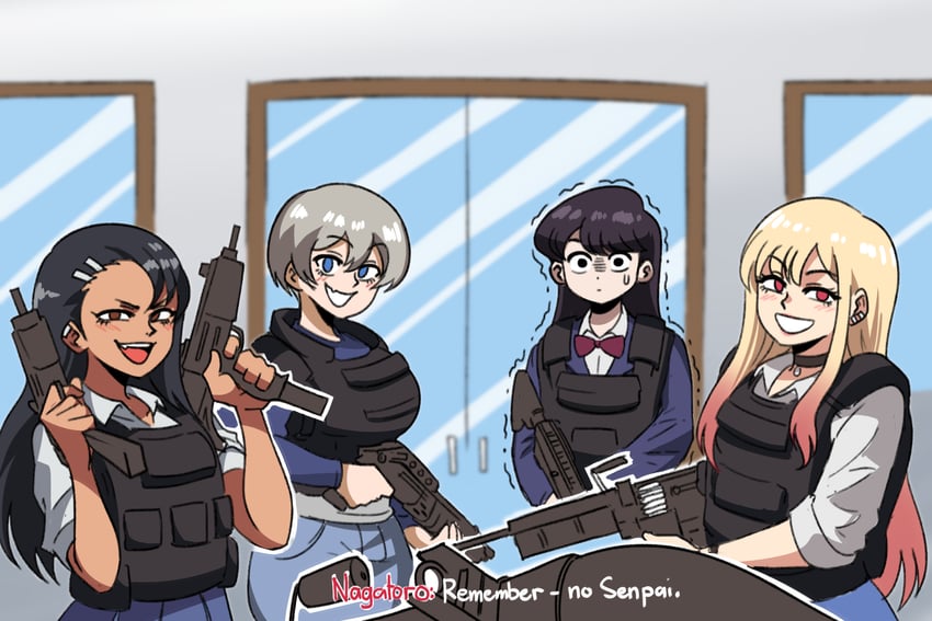 kitagawa marin, komi shouko, nagatoro hayase, and uzaki hana (sono bisque doll wa koi wo suru and 5 more) drawn by tina_fate