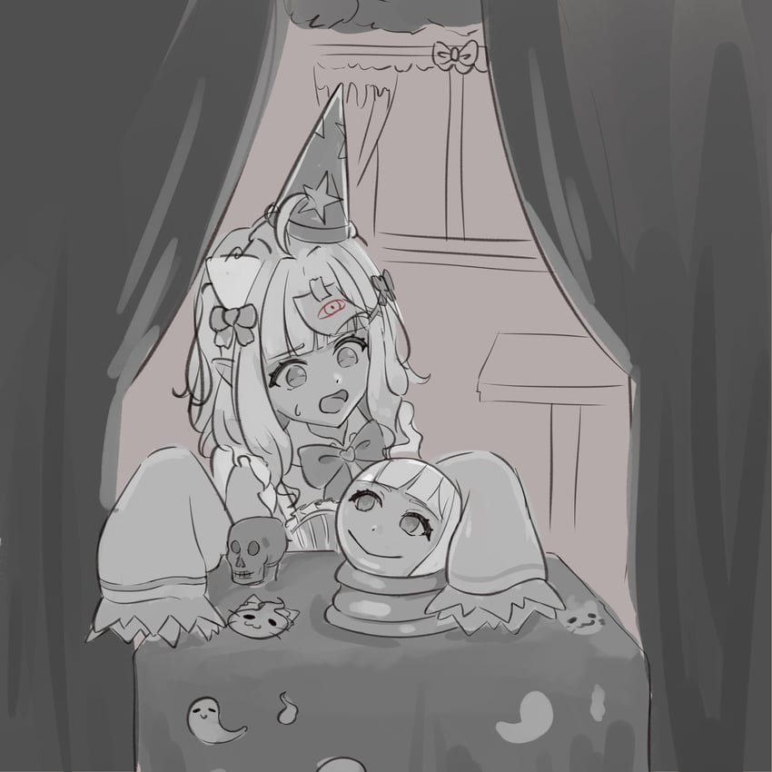 mint fantome and wisps (indie virtual youtuber) drawn by neyluse