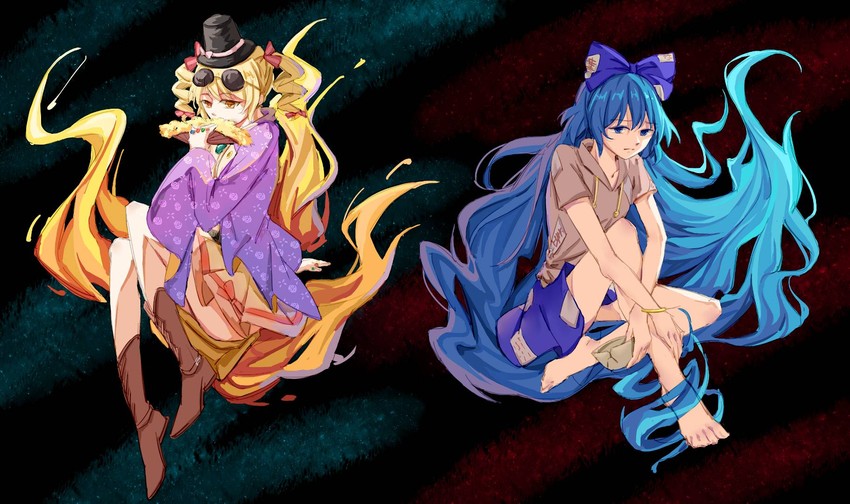 yorigami shion and yorigami jo'on (touhou) drawn by 940869601