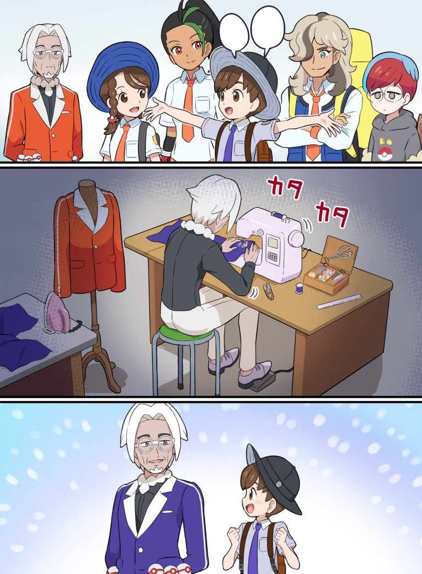 juliana, florian, nemona, arven, penny, and 1 more (pokemon and 2 more) drawn by pokemoa