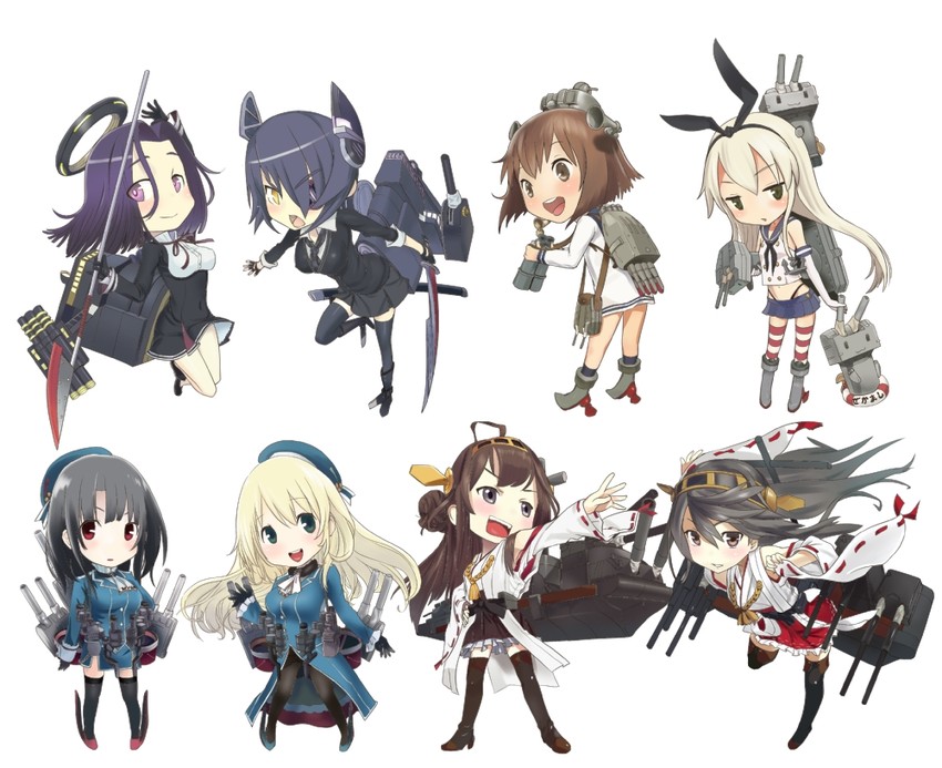shimakaze, kongou, tenryuu, haruna, yukikaze, and 3 more (kantai collection) drawn by ahenn
