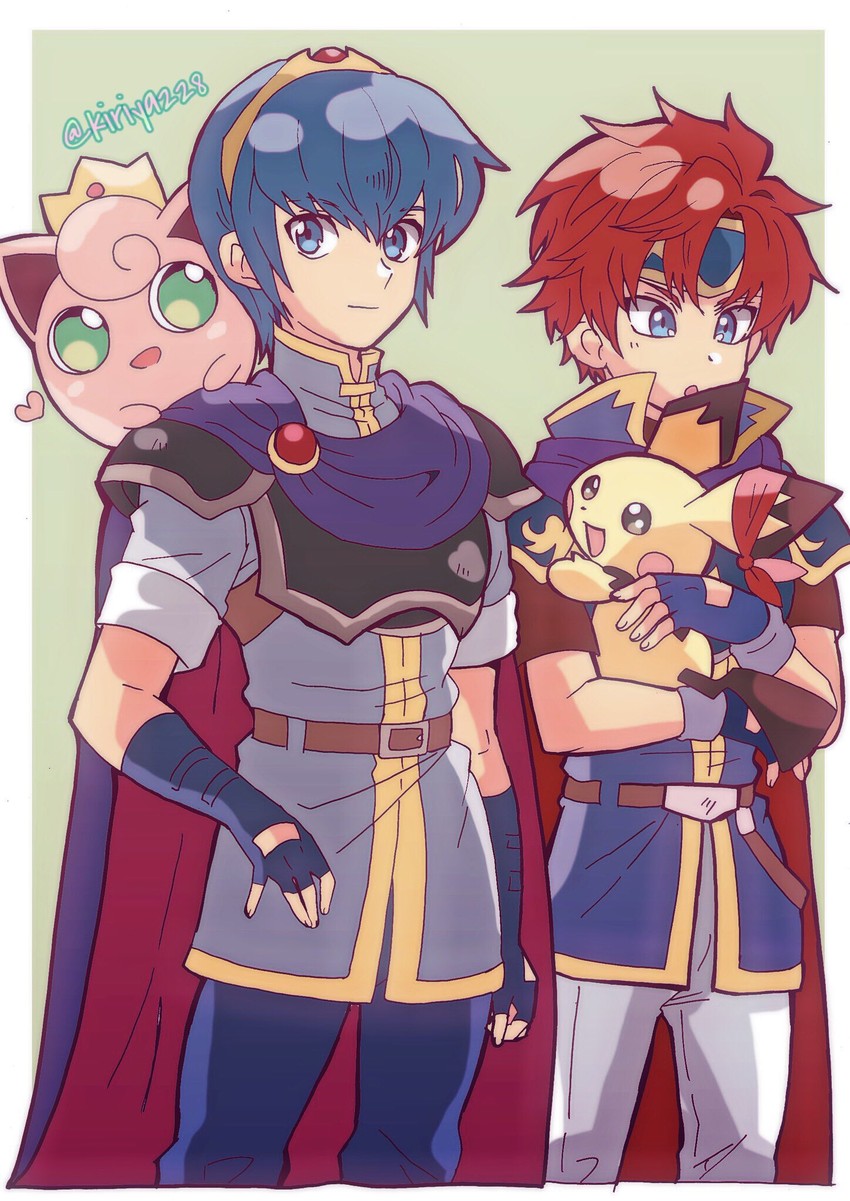 jigglypuff, pichu, marth, and roy (pokemon and 4 more) drawn by kiriya_(552260)