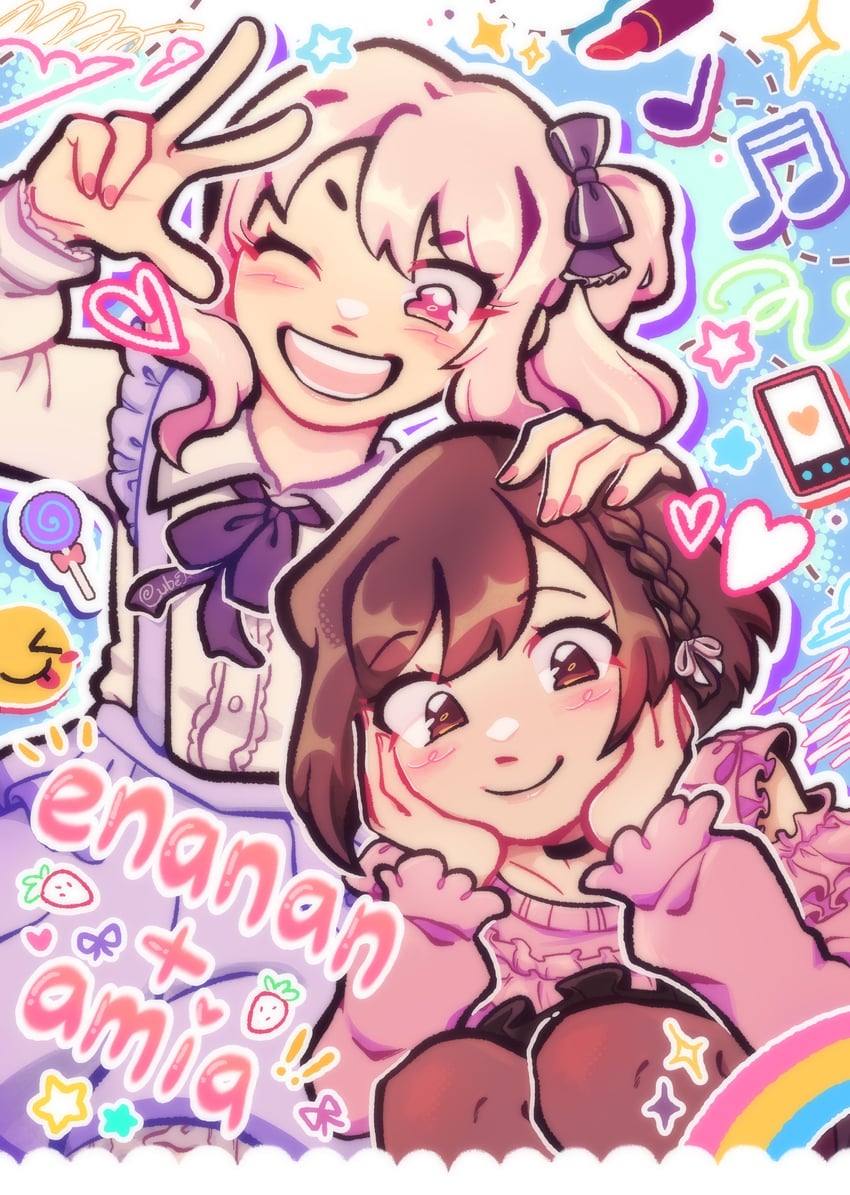 shinonome ena and akiyama mizuki (project sekai) drawn by leaflens