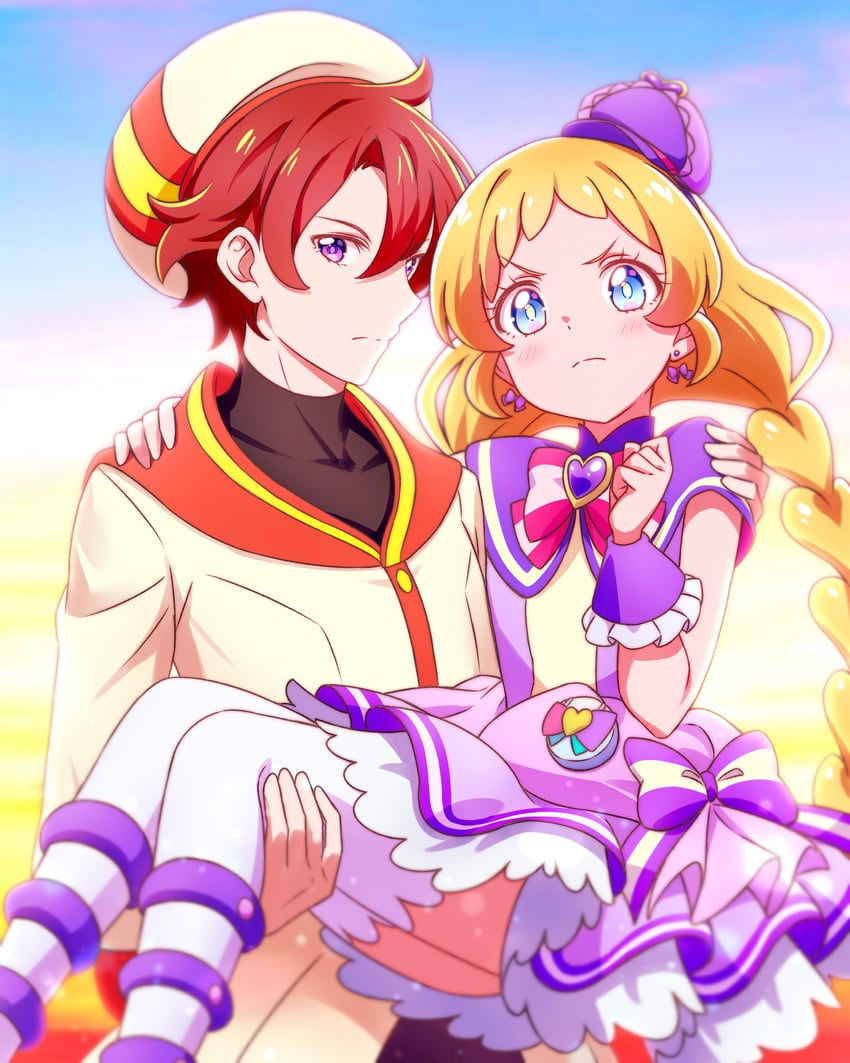 inukai iroha, cure friendy, and toyama satoru (precure and 1 more) drawn by kyoutsuugengo