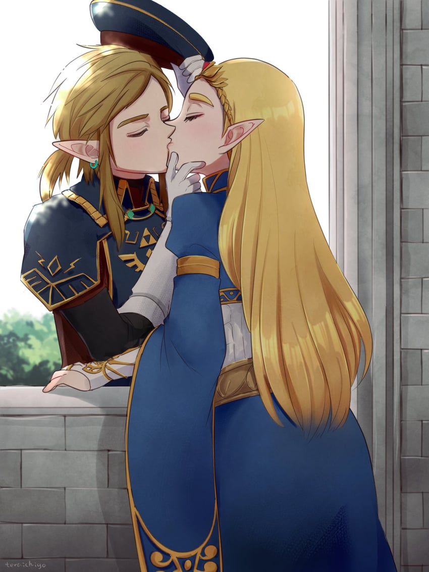 link and princess zelda (the legend of zelda and 1 more) drawn by teraichigo
