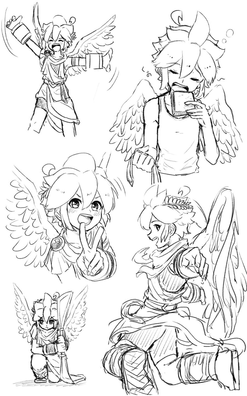 pit (kid icarus and 1 more) drawn by waffuum
