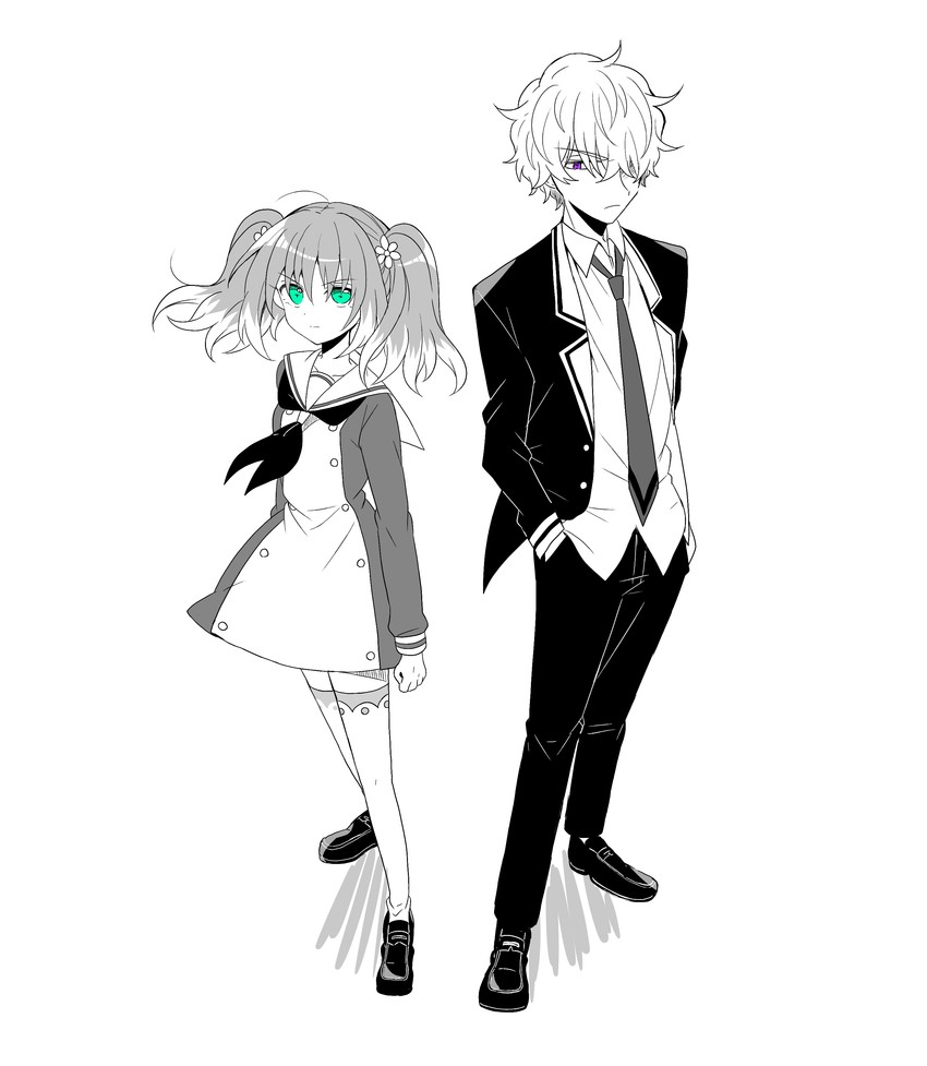 hiiragi nana and onodera kyouya (munou na nana) drawn by yukisa