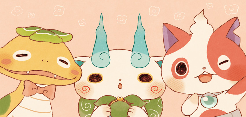 komasan, tsuchinoko, and buchinyan (youkai watch and 1 more) drawn by kanacho