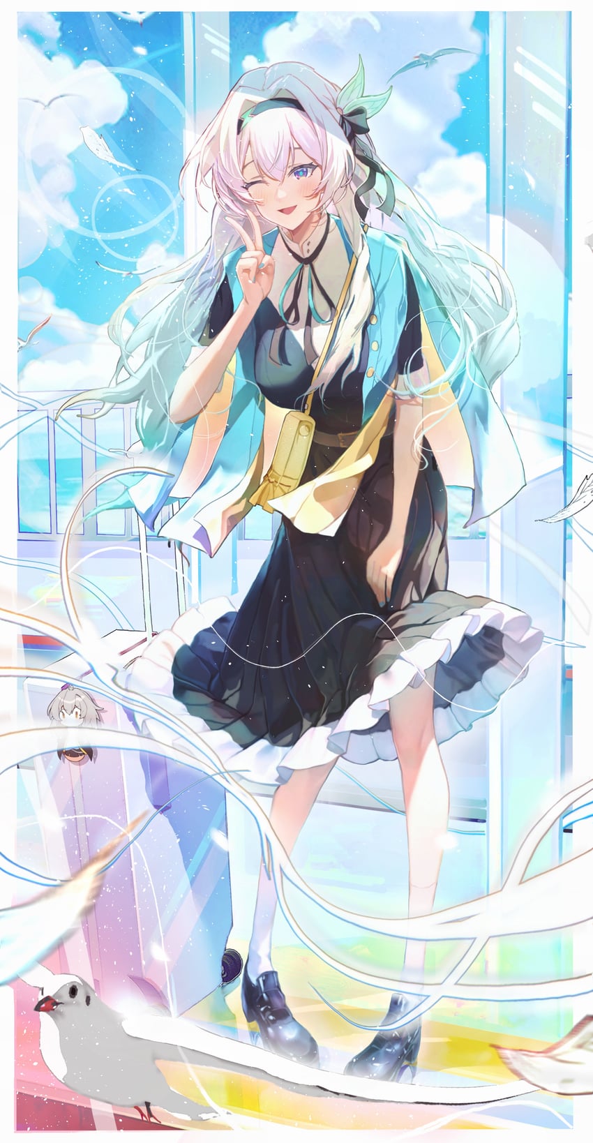 trailblazer, firefly, and stelle (honkai and 1 more) drawn by wangzili_shitoumen