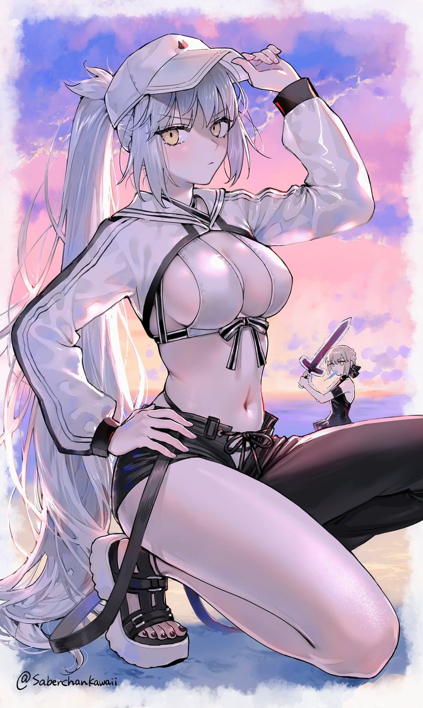 artoria pendragon, jeanne d'arc alter, saber alter, and artoria caster (fate and 1 more) drawn by nipi27
