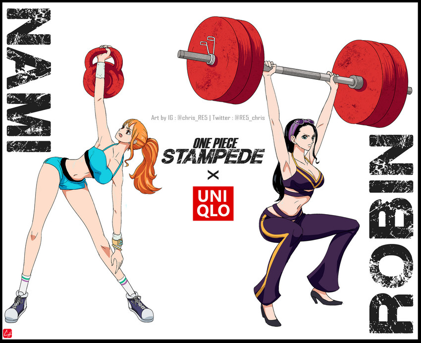 nami and nico robin (one piece and 2 more) drawn by chris_re5