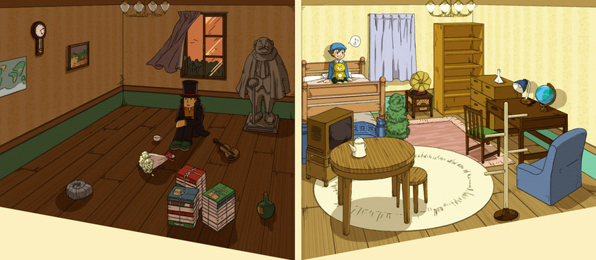 hershel layton and luke triton (professor layton) drawn by beri_(agnes60)