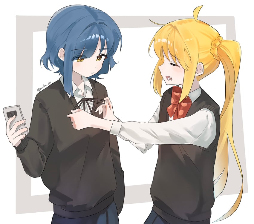 ijichi nijika and yamada ryo (bocchi the rock!) drawn by schu_1112