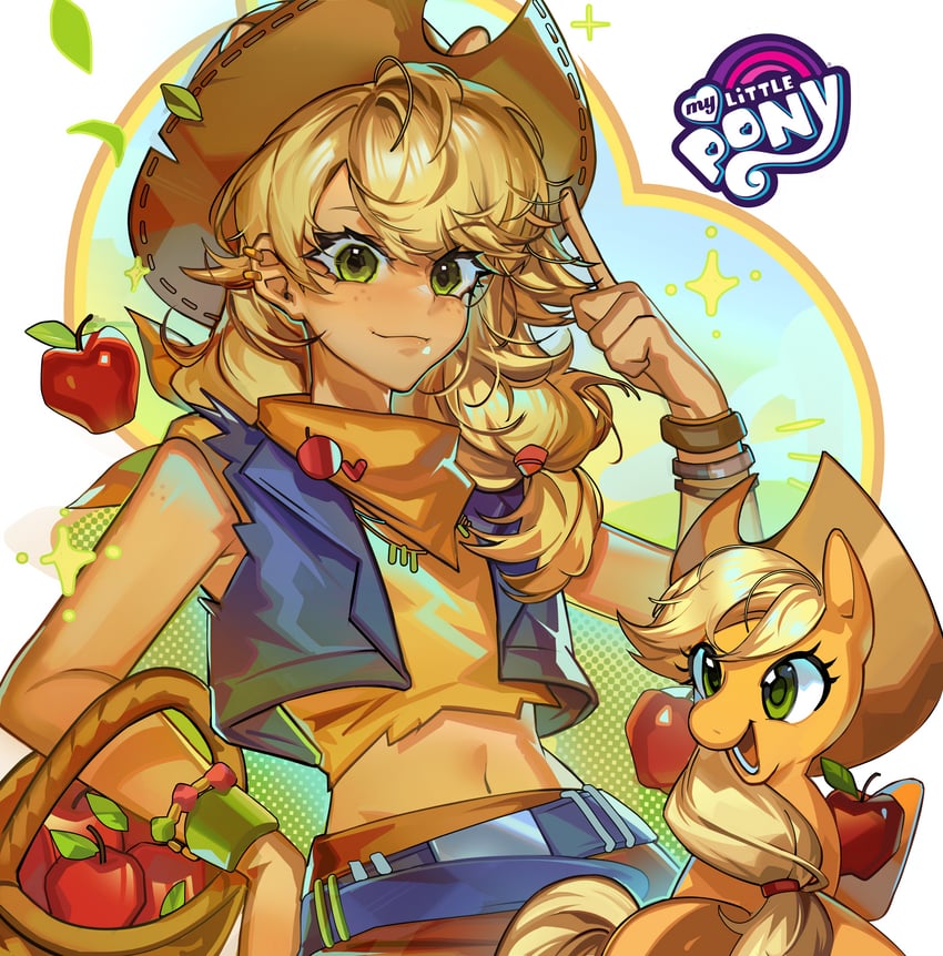 applejack (my little pony and 1 more) drawn by mato-c