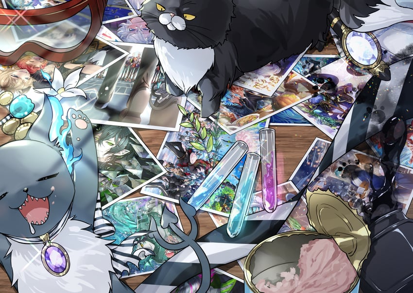 floyd leech, jade leech, yuu, azul ashengrotto, idia shroud, and 14 more (twisted wonderland) drawn by mitsunari_miyako