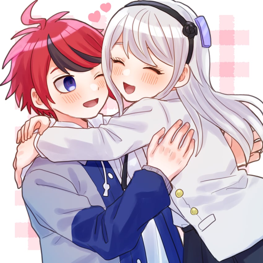 sumino takumi and kashimiya karua (the hundred line -last defense academy-) drawn by momo_(momo_2muco)
