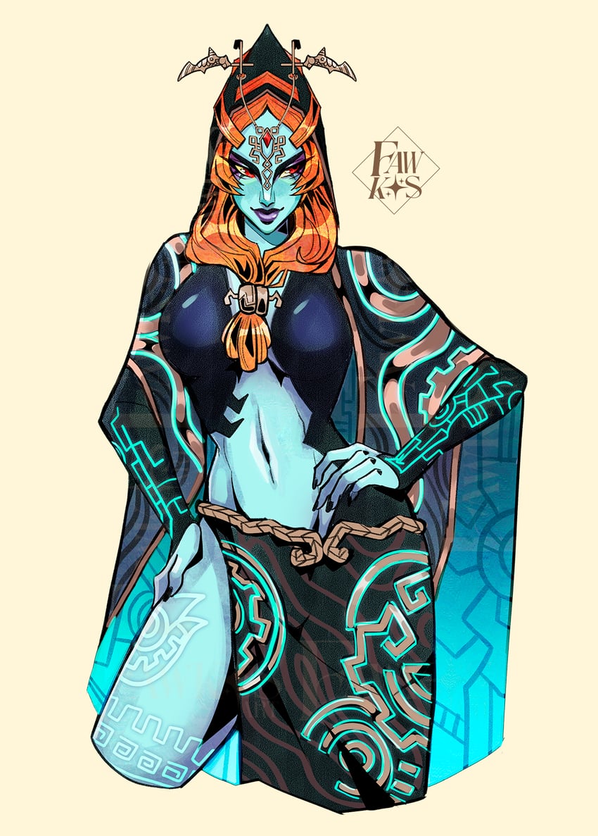 midna (the legend of zelda and 1 more) drawn by fawkesart