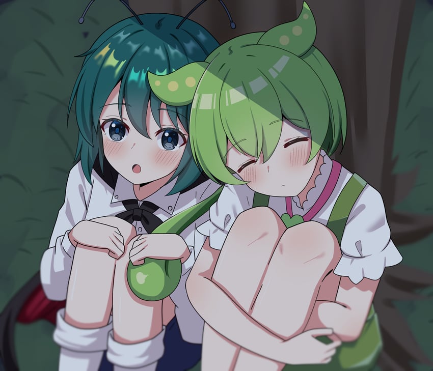 wriggle nightbug and zundamon (touhou and 2 more) drawn by hosinonana