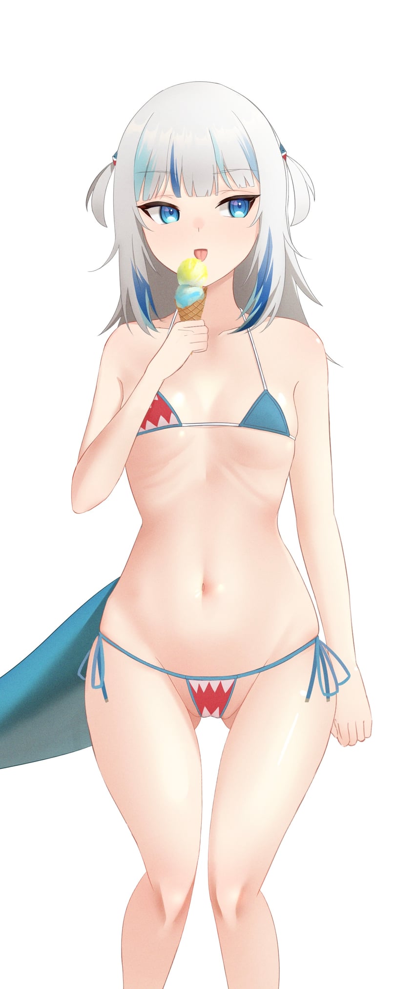 gawr gura (hololive and 1 more) drawn by purewhite_draw