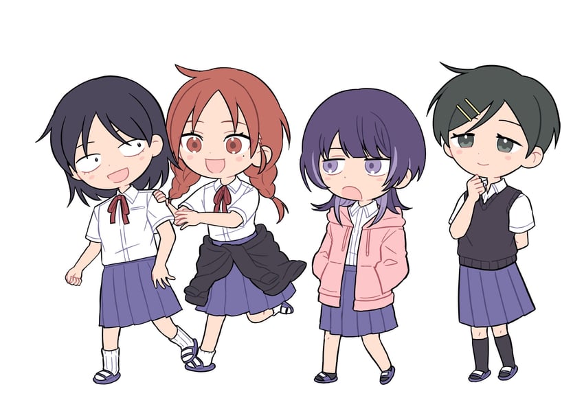 hatono chihiro, kouyama rin, fujii ayame, and uchida momo (futsuu no keion-bu) drawn by osada_sushi
