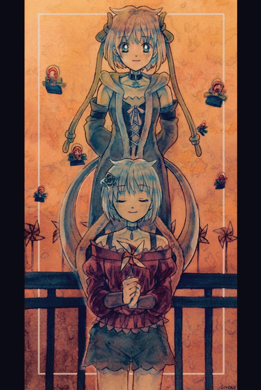 azusa mifuyu (mahou shoujo madoka magica and 1 more) drawn by uwded_207
