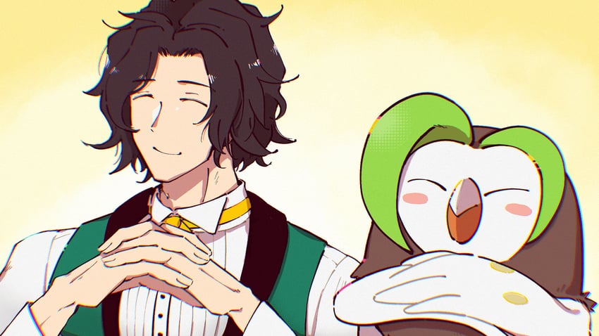 dartrix and louis (pokemon and 2 more) drawn by eifilet