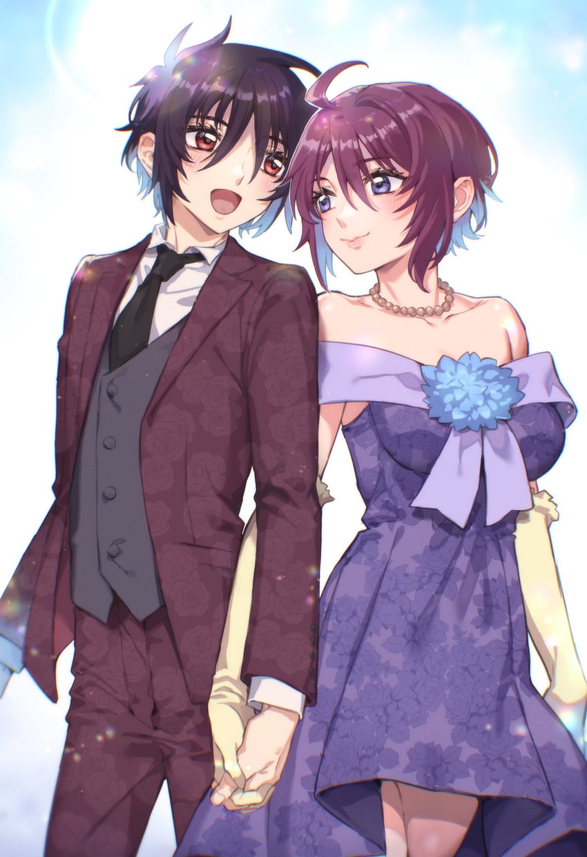 lunamaria hawke and shinn asuka (gundam and 2 more) drawn by nerune_j