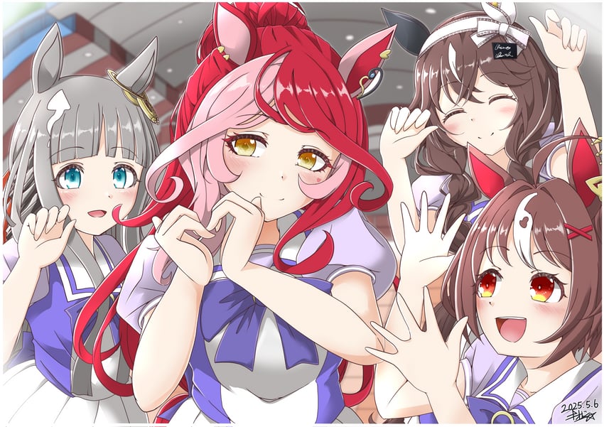 chrono genesis, curren bouquetd'or, gran alegria, and loves only you (umamusume) drawn by kitoboshi