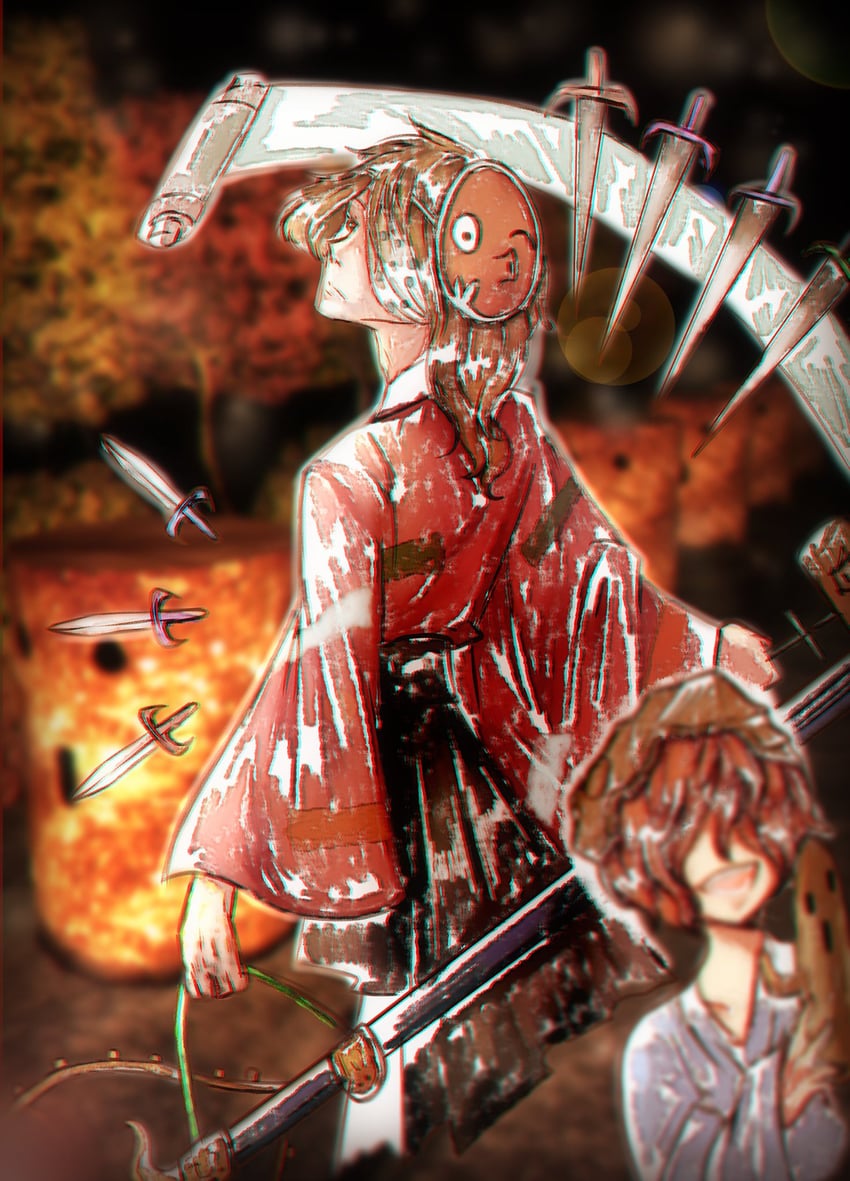 katano sukune and ametsukana yago (len'en) drawn by luo_qiangwei