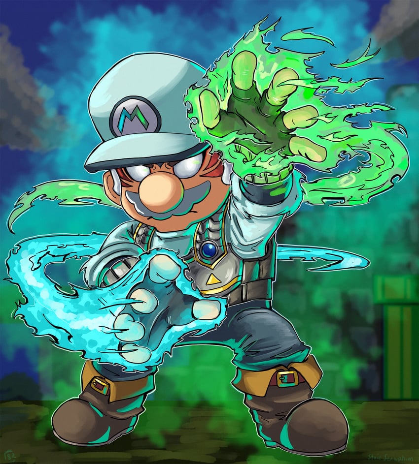 mario and fierce deity (the legend of zelda and 3 more) drawn by stoic_seraphim