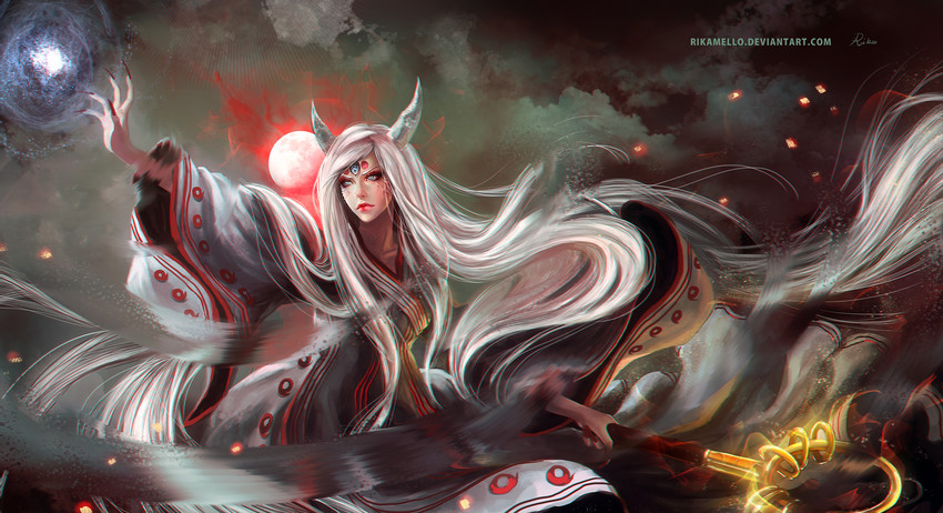 ootsutsuki kaguya (naruto and 1 more) drawn by rikamello