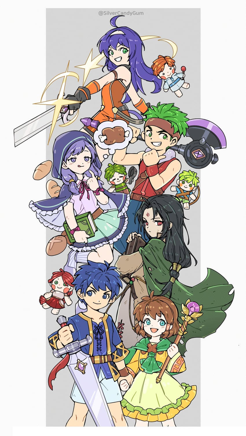 soren, titania, boyd, oscar, rhys, and 5 more (fire emblem and 2 more) drawn by silvercandy_gum