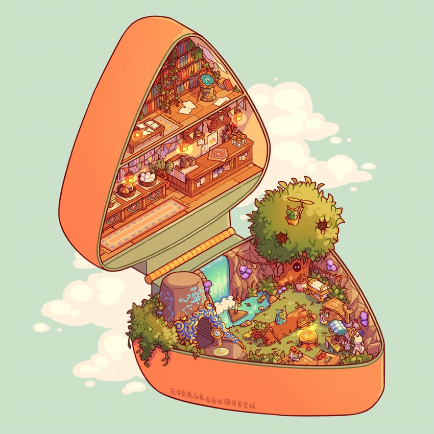 korok and beedle (the legend of zelda and 2 more) drawn by evergreenqveen