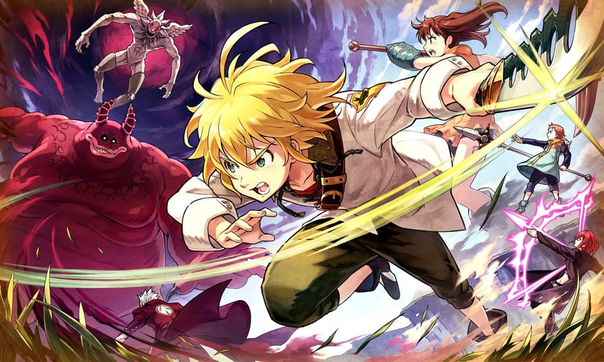 diane, meliodas, king, ban, and gowther (ta ga tame no alchemist and 1 more)