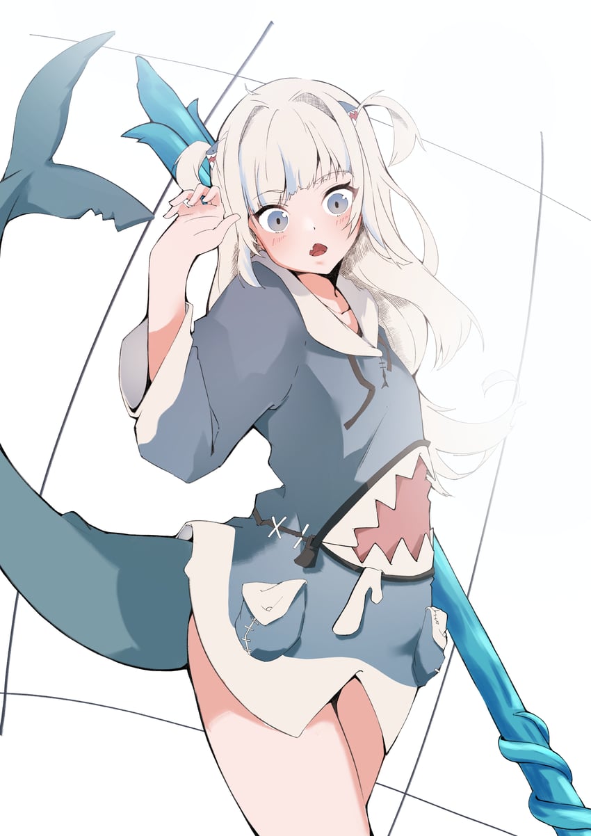gawr gura (hololive and 1 more) drawn by gan_jia_shu