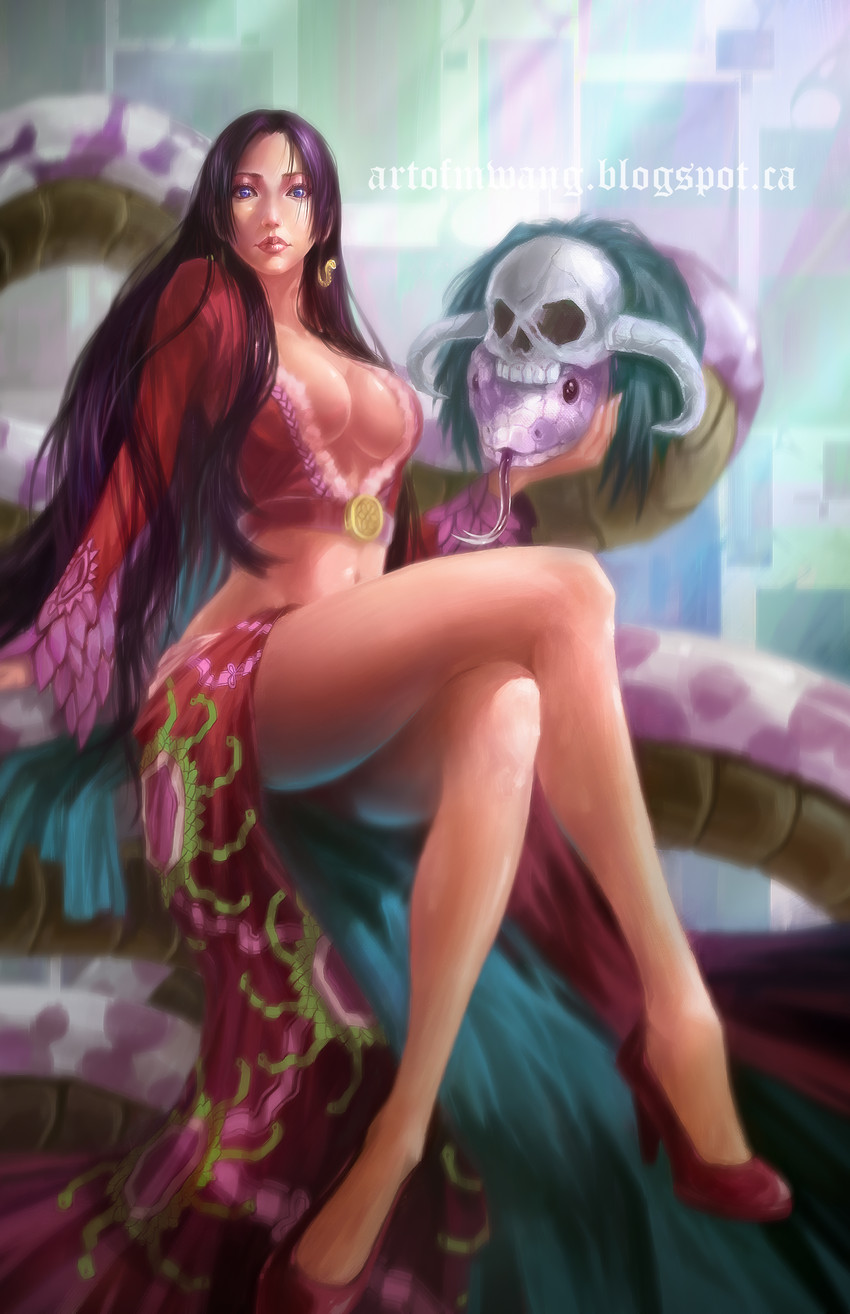 boa hancock and salome (one piece) drawn by mikael_wang