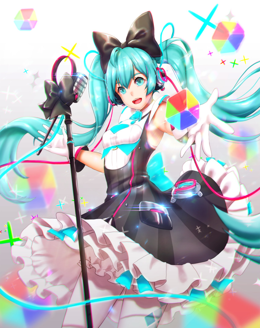 hatsune miku and magical mirai miku (vocaloid and 1 more) drawn by y.i._(lave2217)