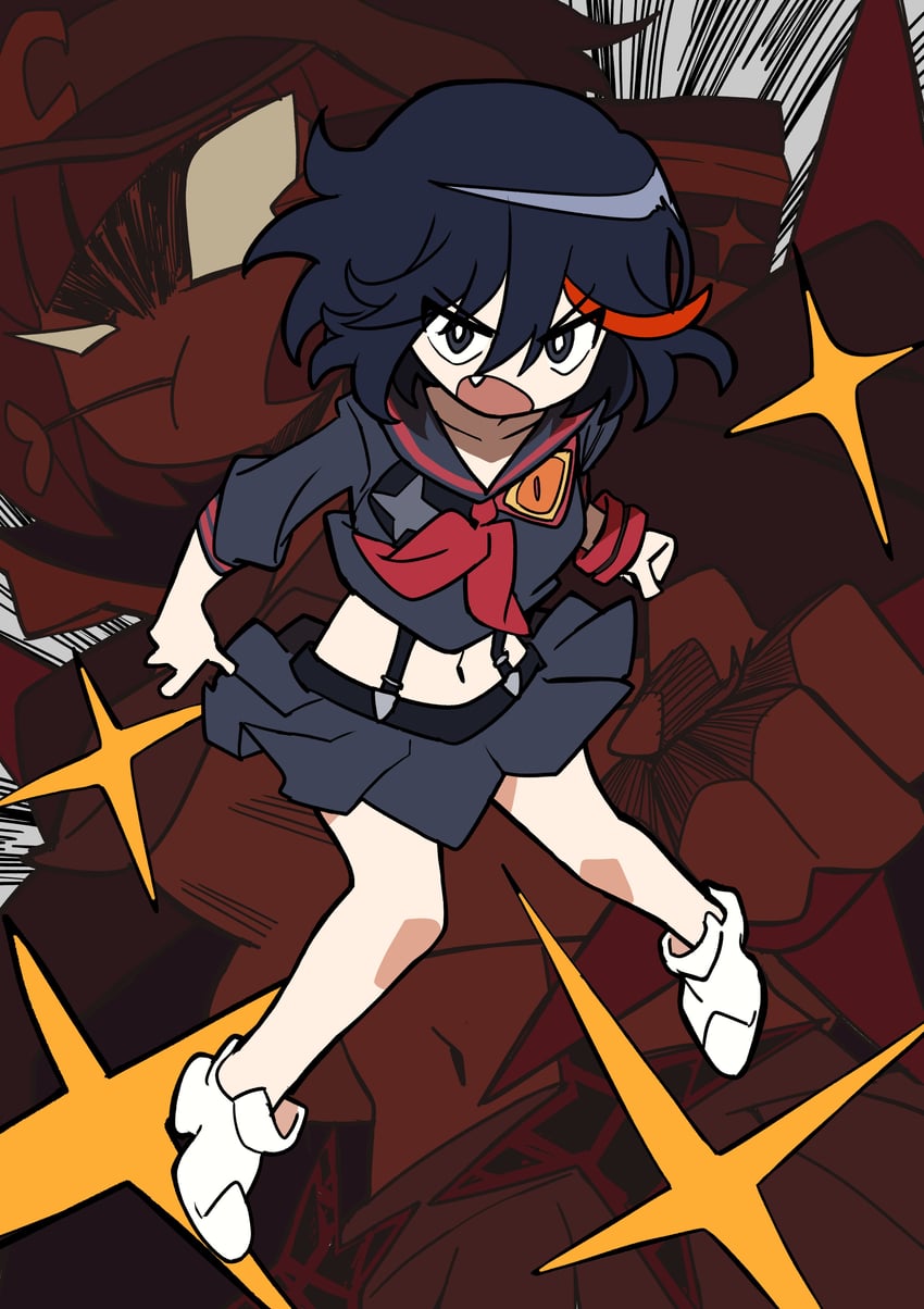 matoi ryuuko, senketsu, and mankanshoku mako (kill la kill) drawn by yuateheng