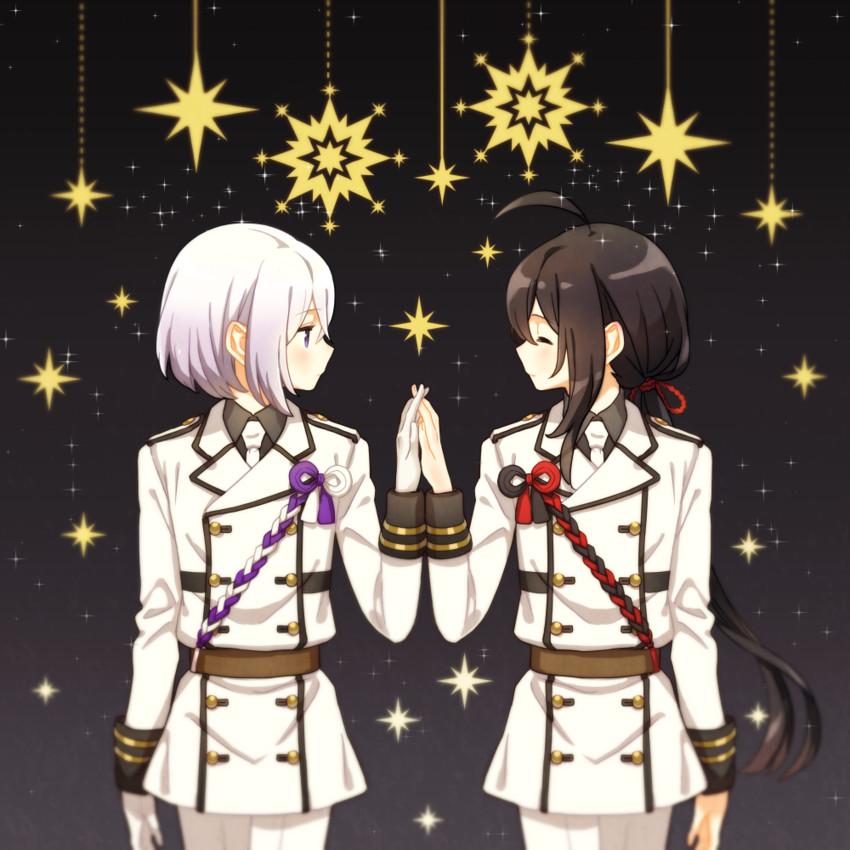 namazuo toushirou and honebami toushirou (touken ranbu) drawn by deretta