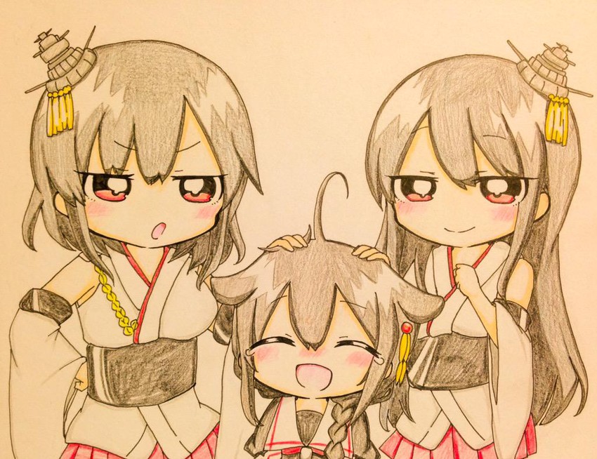 shigure, shigure kai ni, yamashiro, and fusou (kantai collection) drawn by jako_(jakoo21)