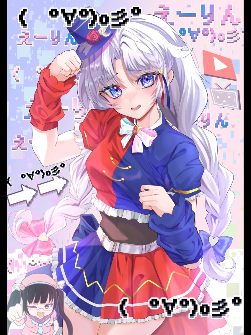 yagokoro eirin, terebi-chan, jisakujien, and beat mario (touhou and 5 more) drawn by nyarocks