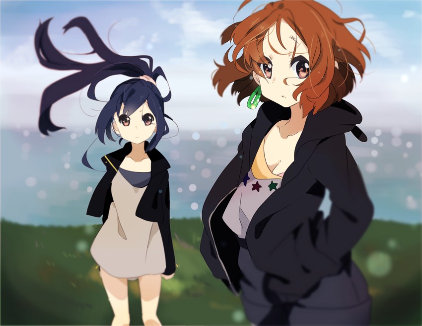 nakano azusa and hirasawa yui (k-on!) drawn by sunameri_oishii