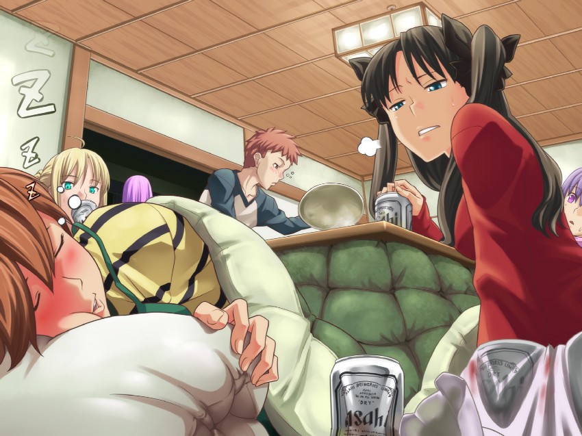 artoria pendragon, saber, tohsaka rin, emiya shirou, matou sakura, and 2 more (fate and 1 more) drawn by nazo_kichi