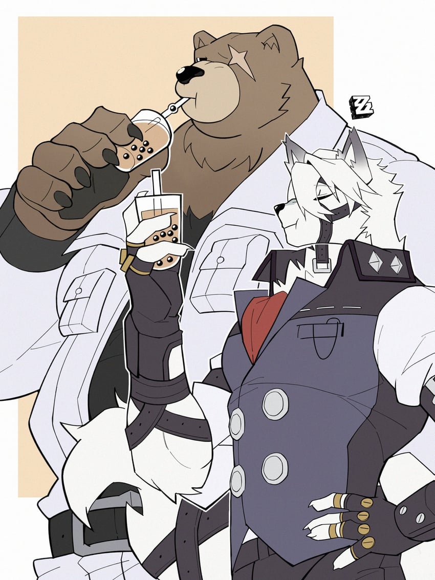 von lycaon and ben bigger (zenless zone zero) drawn by hachi_duchi