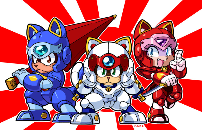 pururun, yattarou, and sukashii (kyatto ninden teyandee) drawn by robert_j_case